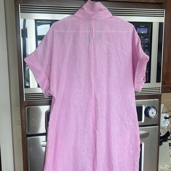 KAL RIEMAN KIMONO SHIRT DRESS, NWT, short sleeve, collared, light pink, size XL - Picture 5 of 14